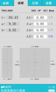 試樣測量界面